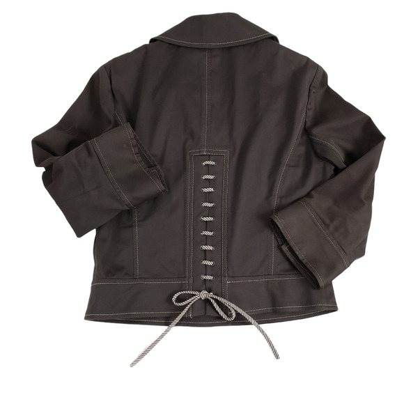 Worth Moto Jacket Western Lace Up Detail Brown 4 - Picture 4 of 8